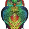Puzzle drewniane / kolorowe 137 el. - Sowa