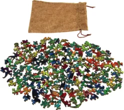 Puzzle drewniane / kolorowe 137 el. - Sowa