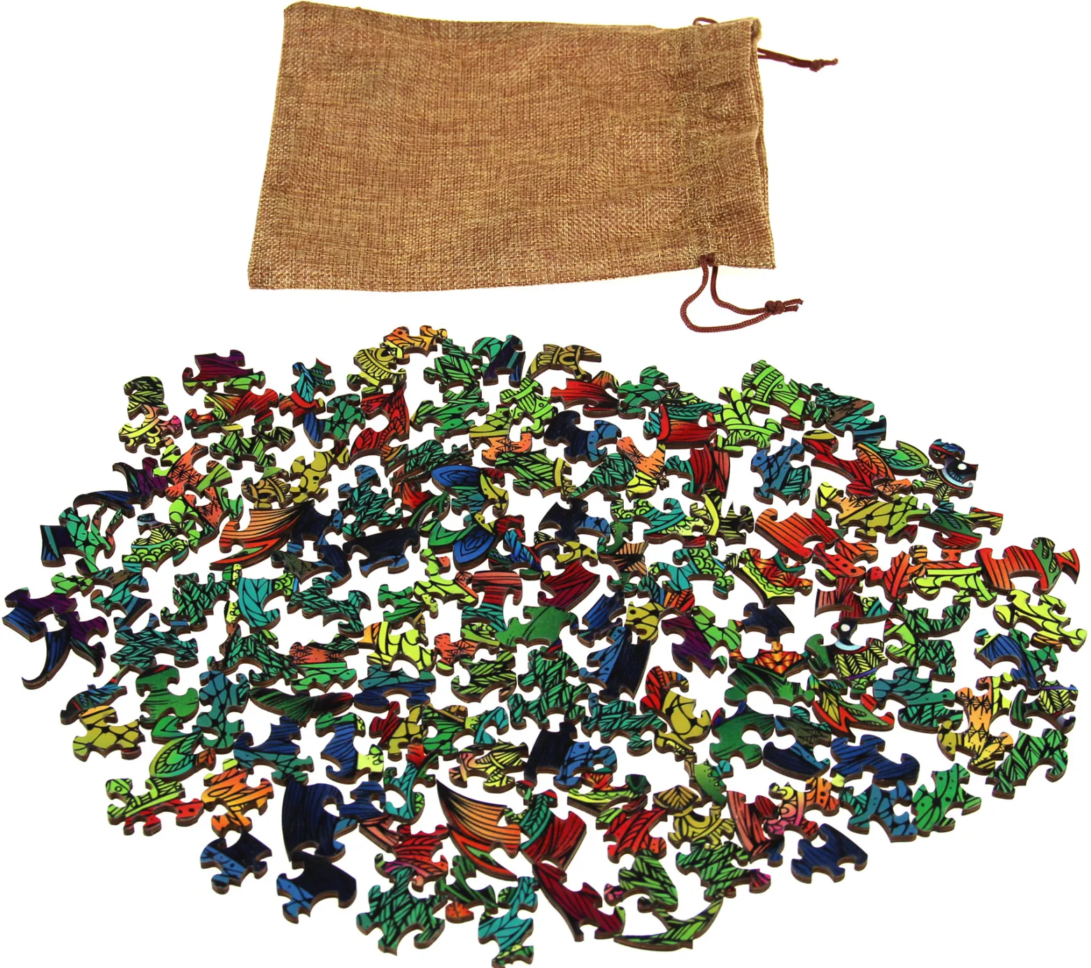 Puzzle drewniane / kolorowe 137 el. - Sowa