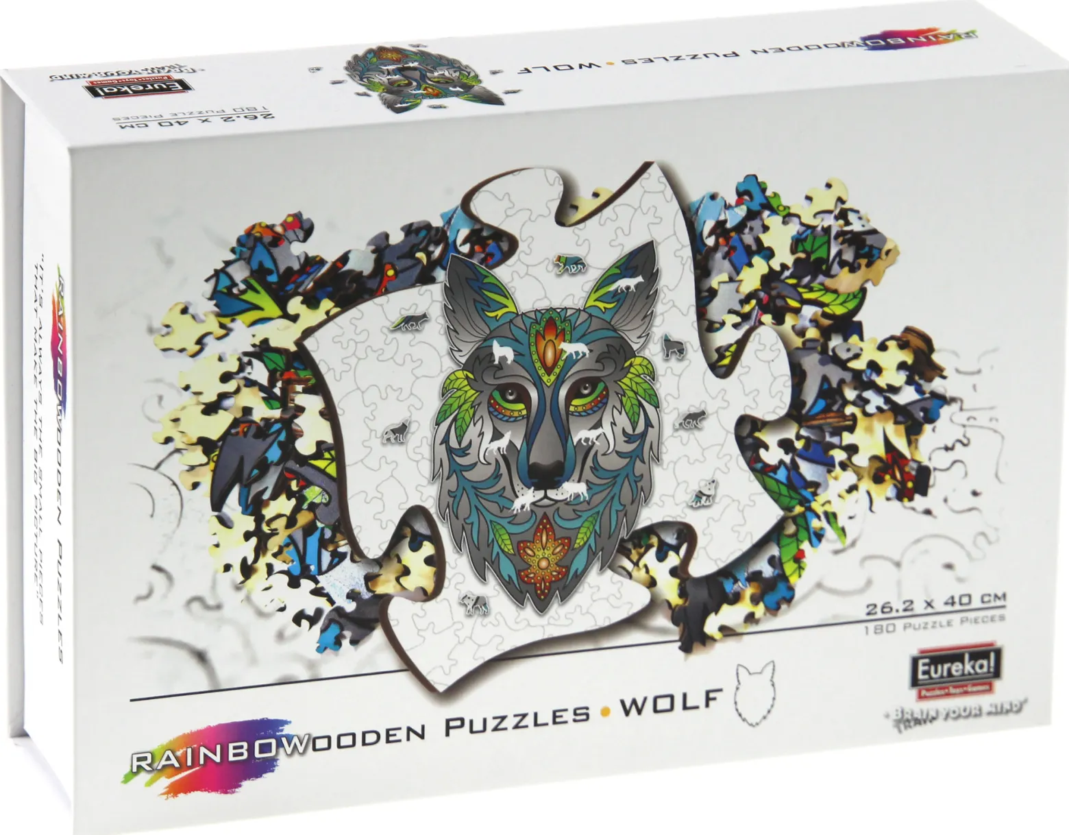 Puzzle drewniane / kolorowe 180 el. - Wilk