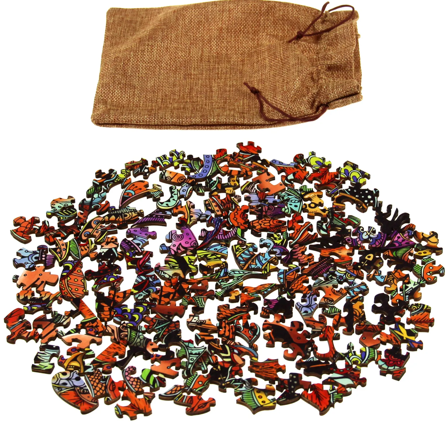 Puzzle drewniane / kolorowe 116 el. - Kot (Pirat)