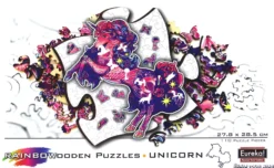 Puzzle drewniane / kolorowe 110 el. - Jednorożec