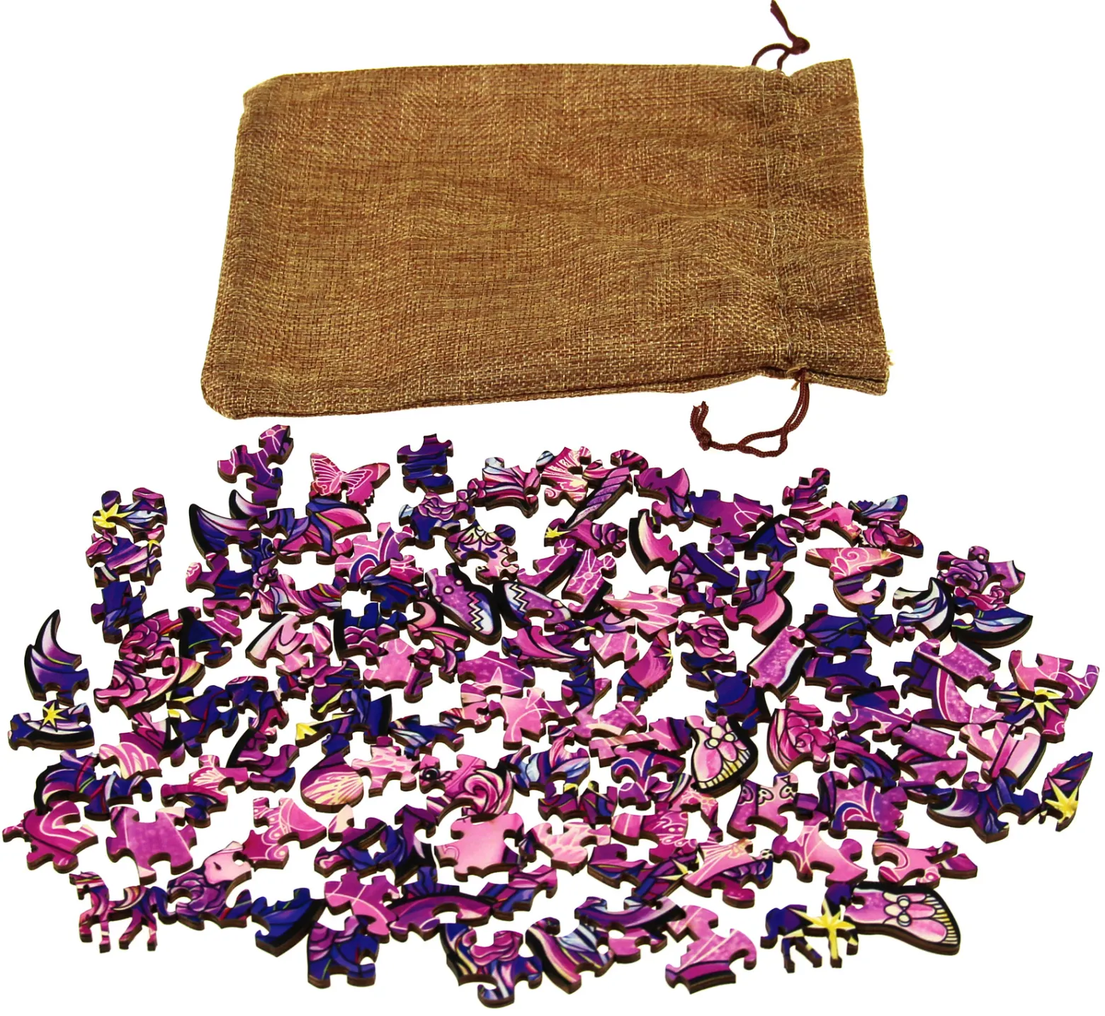 Puzzle drewniane / kolorowe 110 el. - Jednorożec