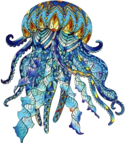 Puzzle drewniane / kolorowe 106 el. - Meduza