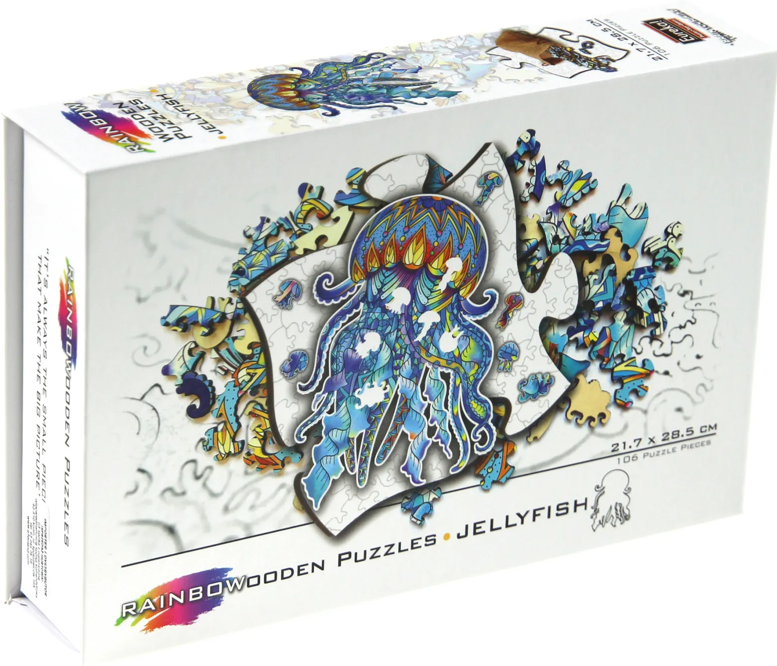 Puzzle drewniane / kolorowe 106 el. - Meduza