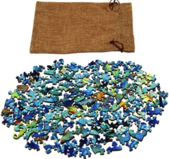 Puzzle drewniane / kolorowe 125 el. - Żółw morski