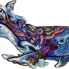 Puzzle drewniane / kolorowe 101 el. - Płetwal błękitny