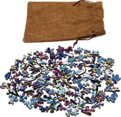 Puzzle drewniane / kolorowe 101 el. - Płetwal błękitny