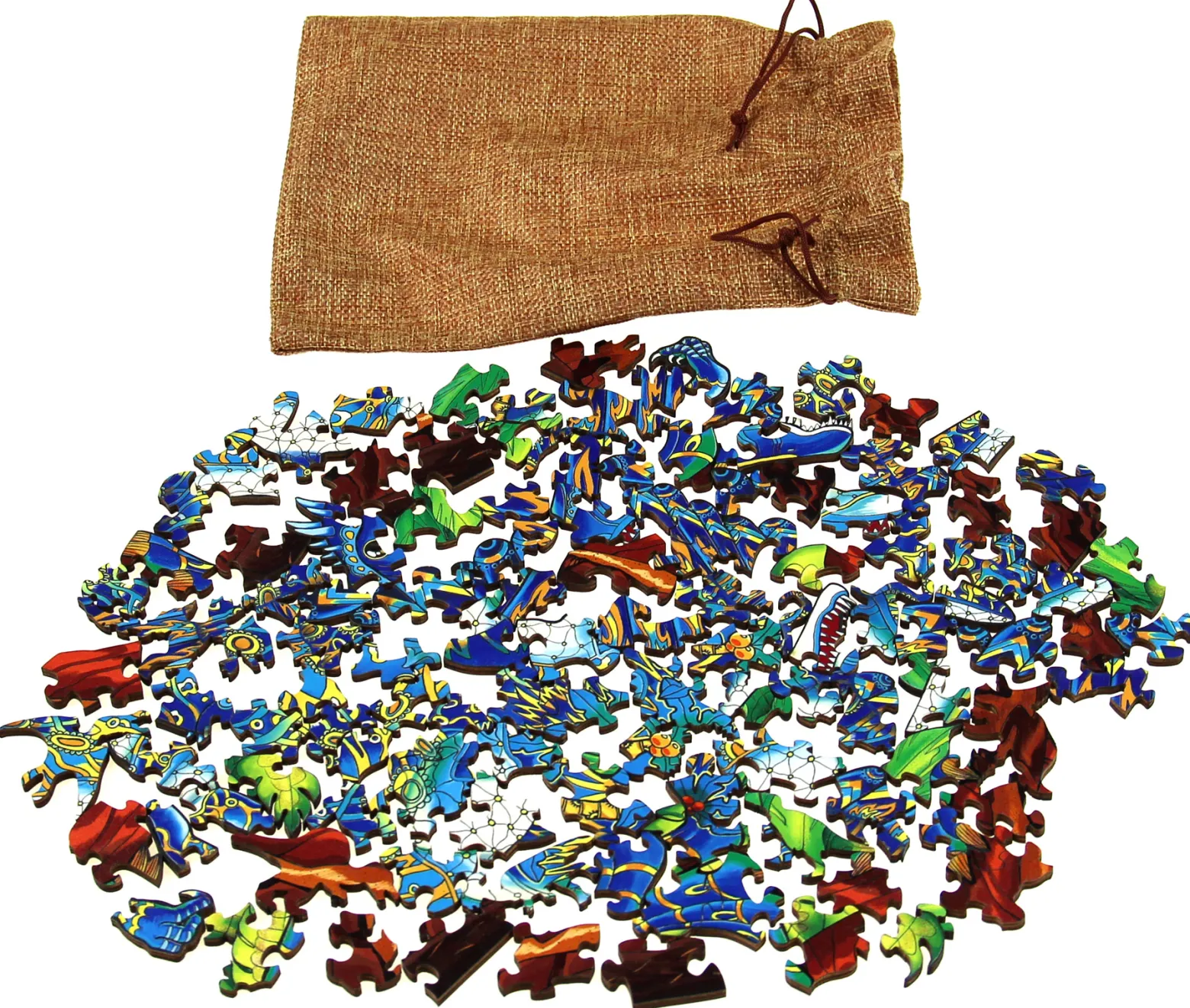 Puzzle drewniane / kolorowe 118 el. - Spinozaur