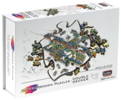 Puzzle drewniane / kolorowe 112 el. - Dwupłatowiec