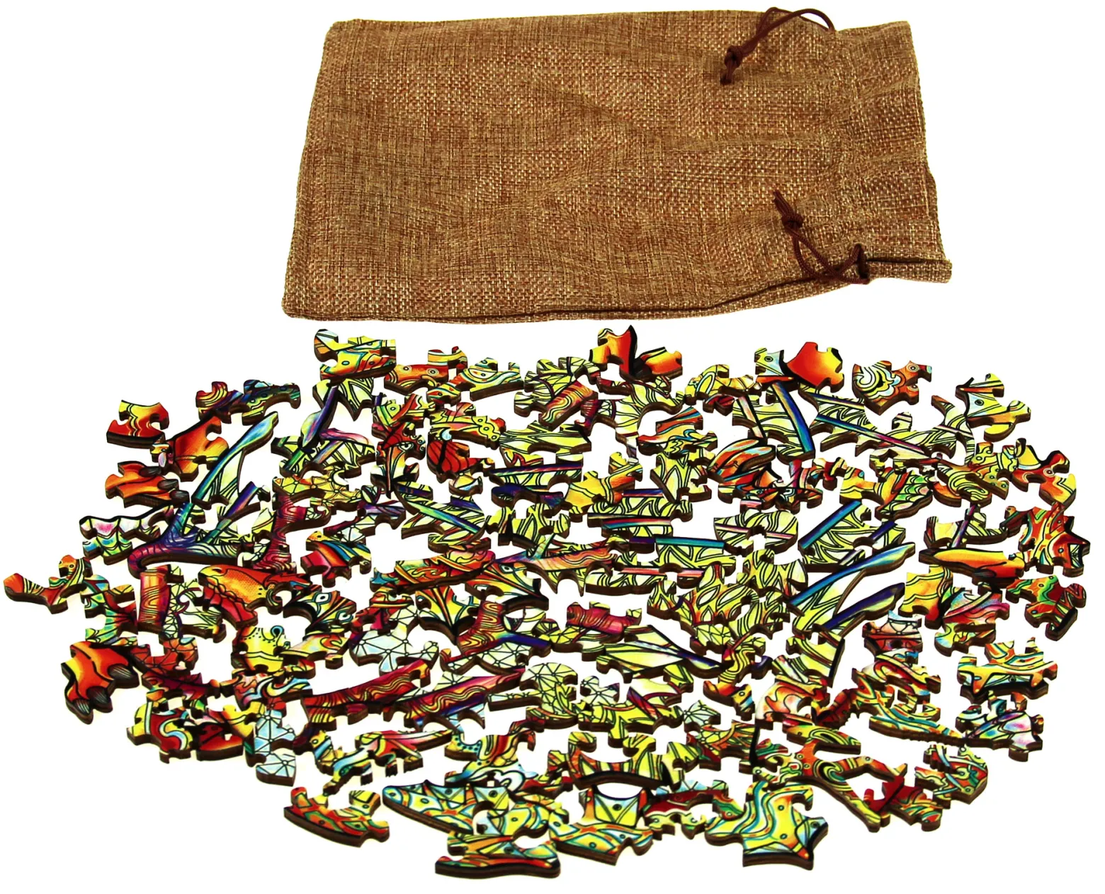 Puzzle drewniane / kolorowe 104 el. - Smok