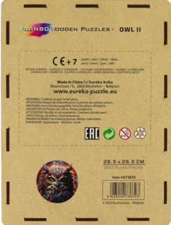 Puzzle drewniane / kolorowe 200 el. - Sowa 2