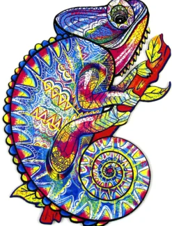 Puzzle drewniane / kolorowe 195 el. - Kameleon