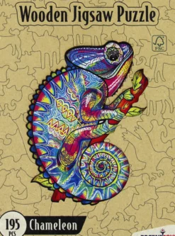 Puzzle drewniane / kolorowe 195 el. - Kameleon