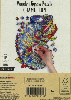 Puzzle drewniane / kolorowe 195 el. - Kameleon