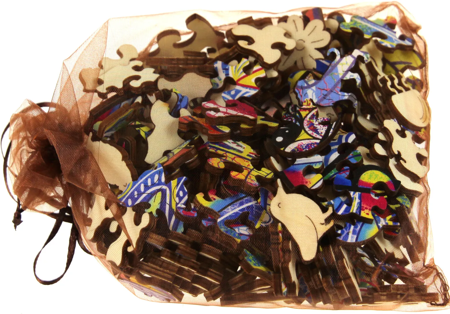 Puzzle drewniane / kolorowe 195 el. - Kameleon