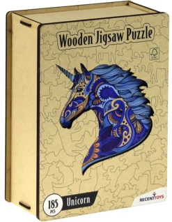 Puzzle drewniane / kolorowe 185 el. - Jednorożec