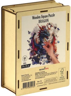 Puzzle drewniane / kolorowe 287 el. - Smok