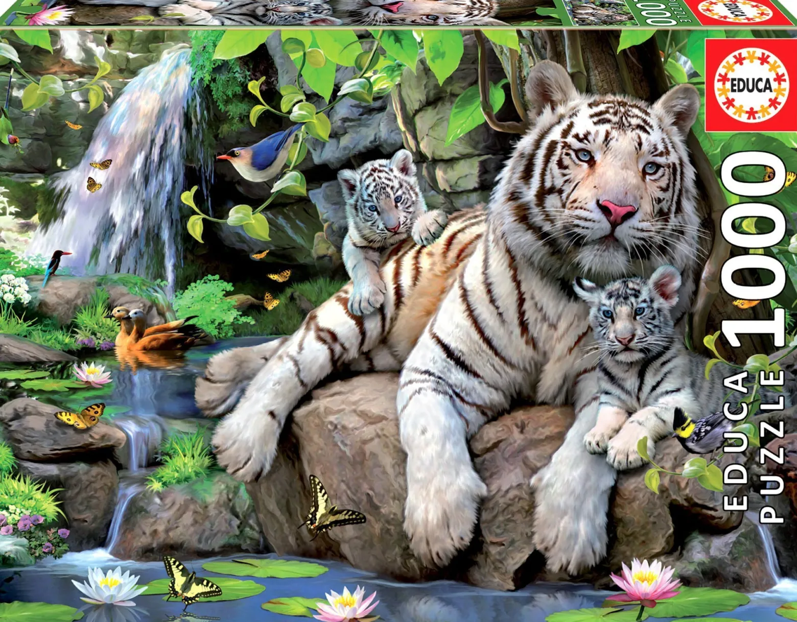 Puzzle 1000 el. Białe tygrysy bengalskie