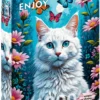 Puzzle 1000 el. Biały kot
