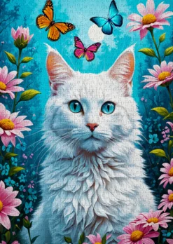 Puzzle 1000 el. Biały kot