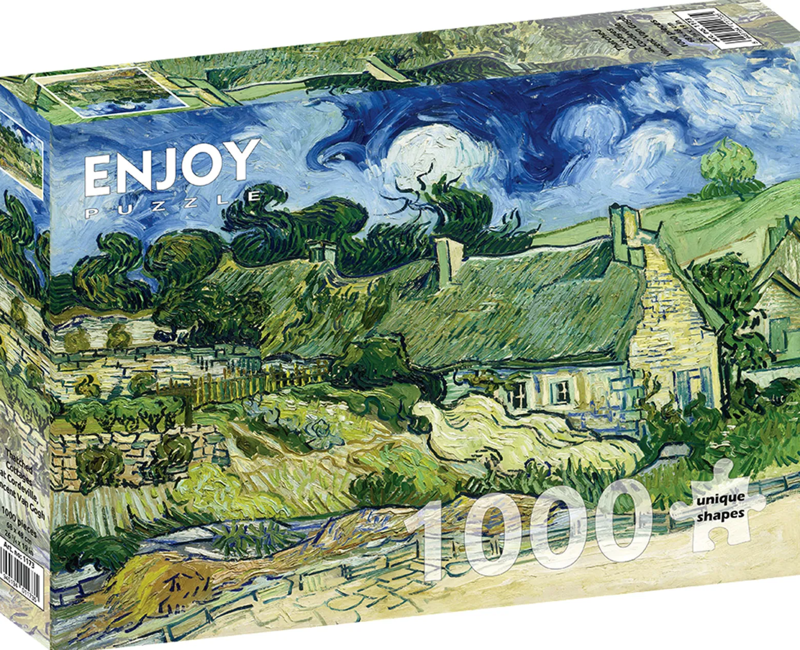 Puzzle 1000 el. Chaty kryte słomą w Cordeville, Vincent van Gogh