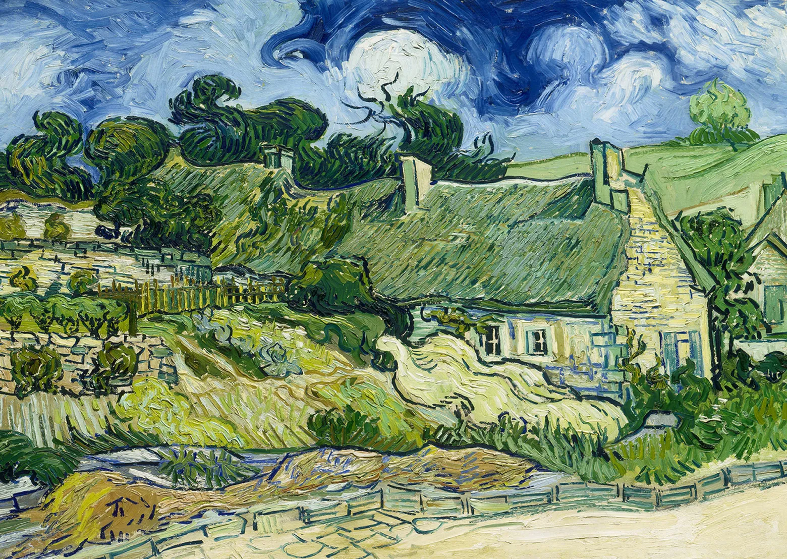 Puzzle 1000 el. Chaty kryte słomą w Cordeville, Vincent van Gogh