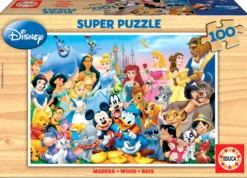 Puzzle 100 el. Cudowny świat Walta Disneya (drewniane)