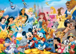 Puzzle 100 el. Cudowny świat Walta Disneya (drewniane)