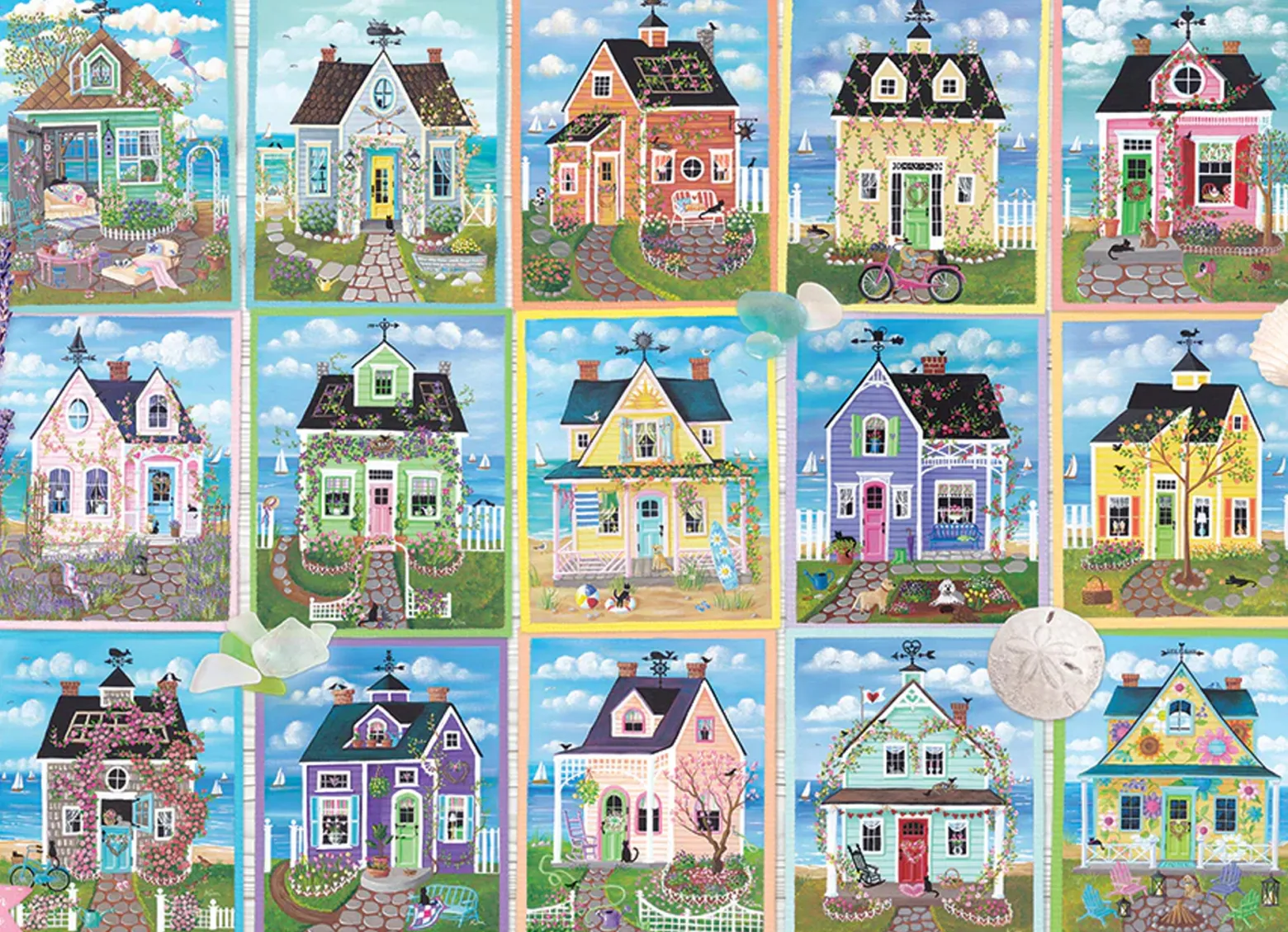 Puzzle 1000 el. Domki nad morzem