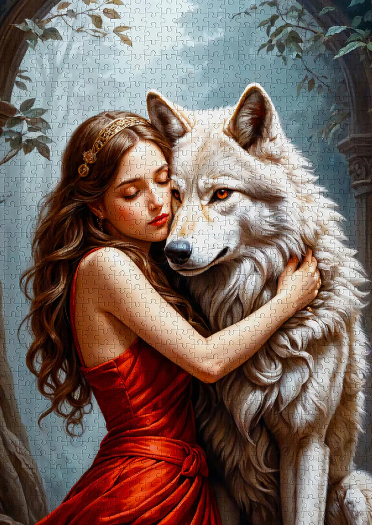 Puzzle 1000 el. Dziewczyna i wilk