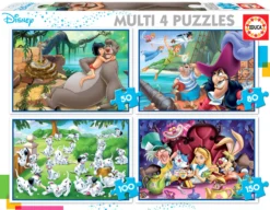 Puzzle 50 el. + 80 el. + 100 el. + 150 el. Bohaterowie bajek Disneya