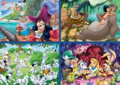 Puzzle 50 el. + 80 el. + 100 el. + 150 el. Bohaterowie bajek Disneya