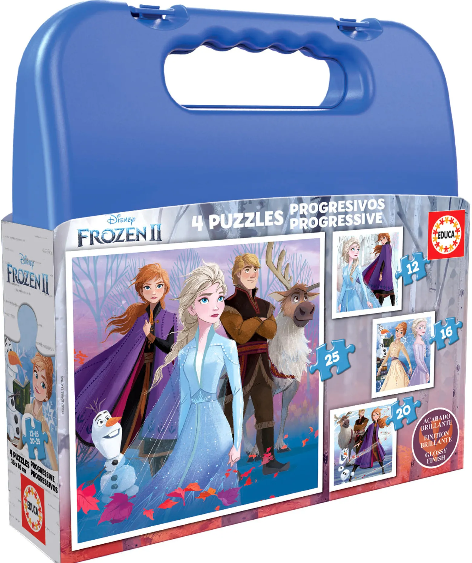 Puzzle 12 el. + 16 el. + 20 el. + 25 el. Kraina Lodu II (walizka)