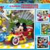 Puzzle 12 el. + 16 el. + 20 el. + 25 el. Myszka Miki i raźni rajdowcy