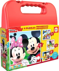 Puzzle 12 el. + 16 el. + 20 el. + 25 el. Myszka Miki i przyjaciele (walizka)