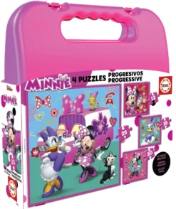 Puzzle 12 el. + 16 el. + 20 el. + 25 el. Myszka Minnie / Daisy (walizka)
