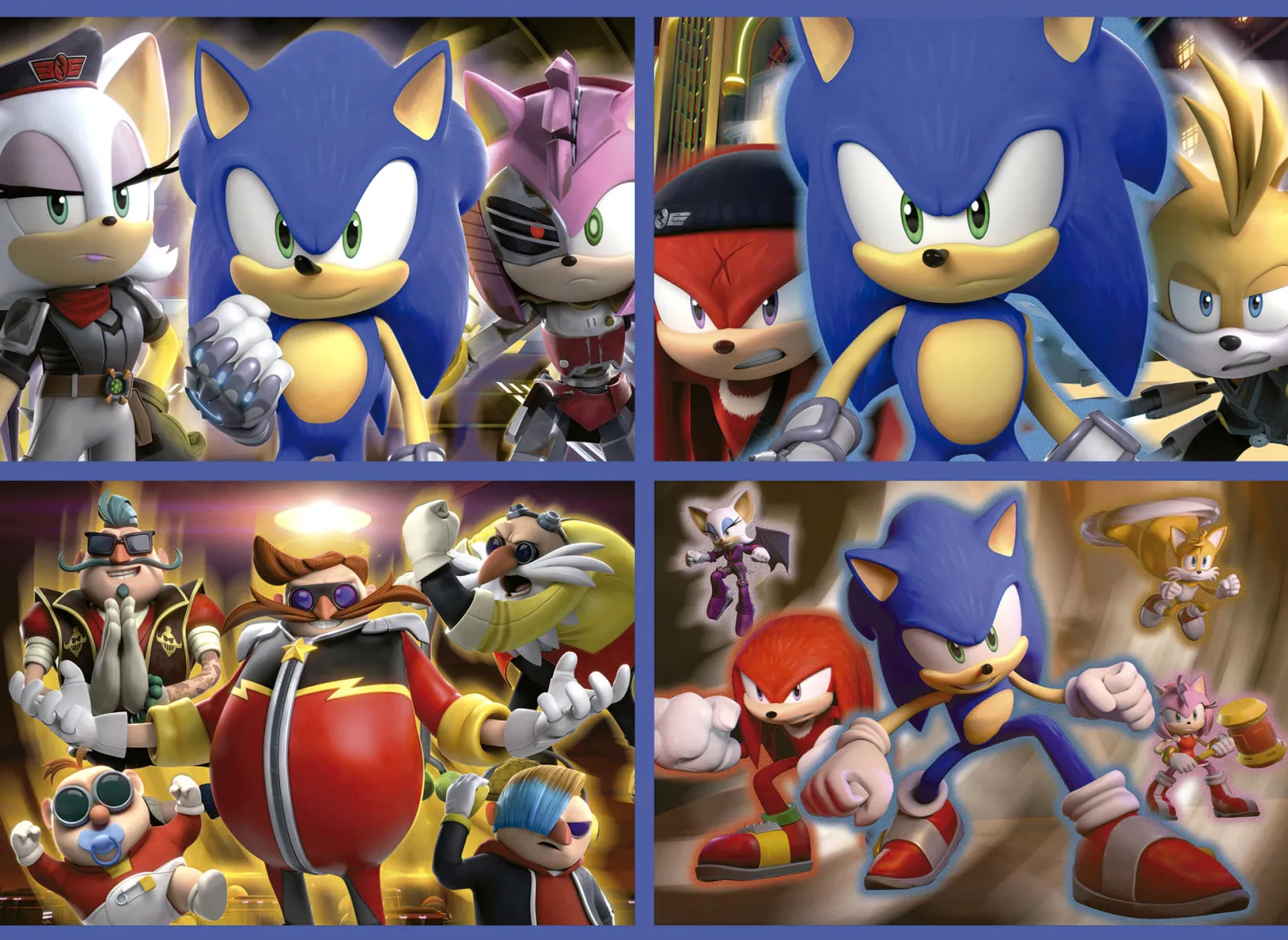 Puzzle 50 el. + 80 el. + 100 el. + 150 el. Sonic Prime (fluorescencyjne)