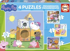 Puzzle 12 el. + 16 el. + 20 el. + 25 el. Świnka Peppa