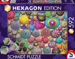 Puzzle 592 el. HEXAGON Mandala