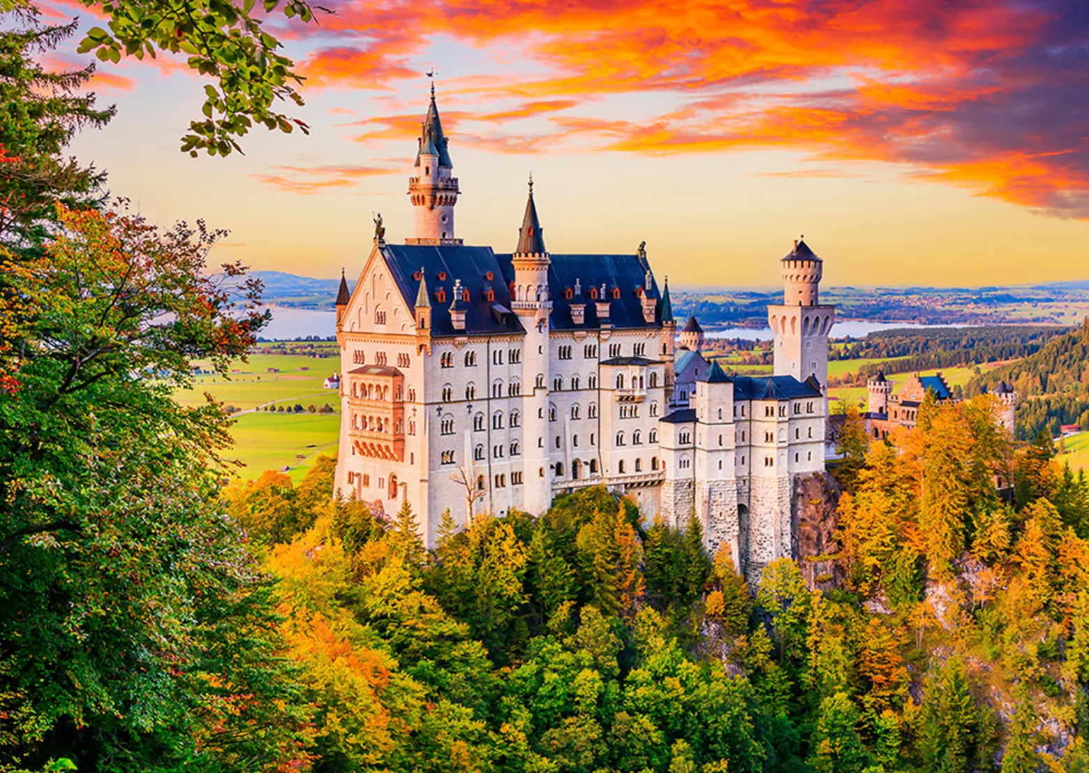 Puzzle 1000 el. Jesień w zamku Neuschwanstein / Niemcy
