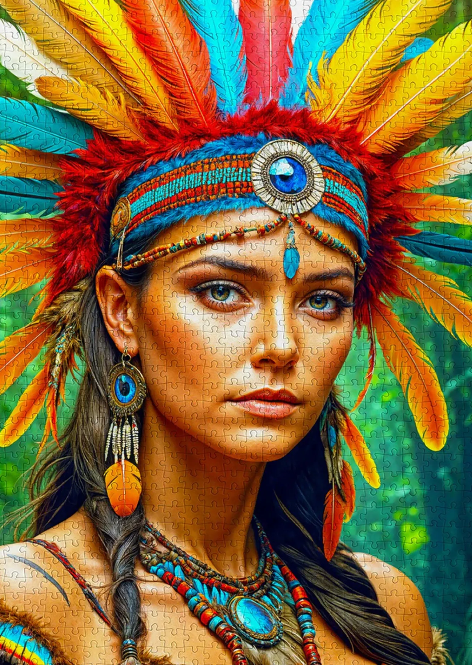 Puzzle 1000 el. Kobieta w pióropuszu