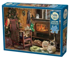 Puzzle 500 el. Kocięta przy piecyku