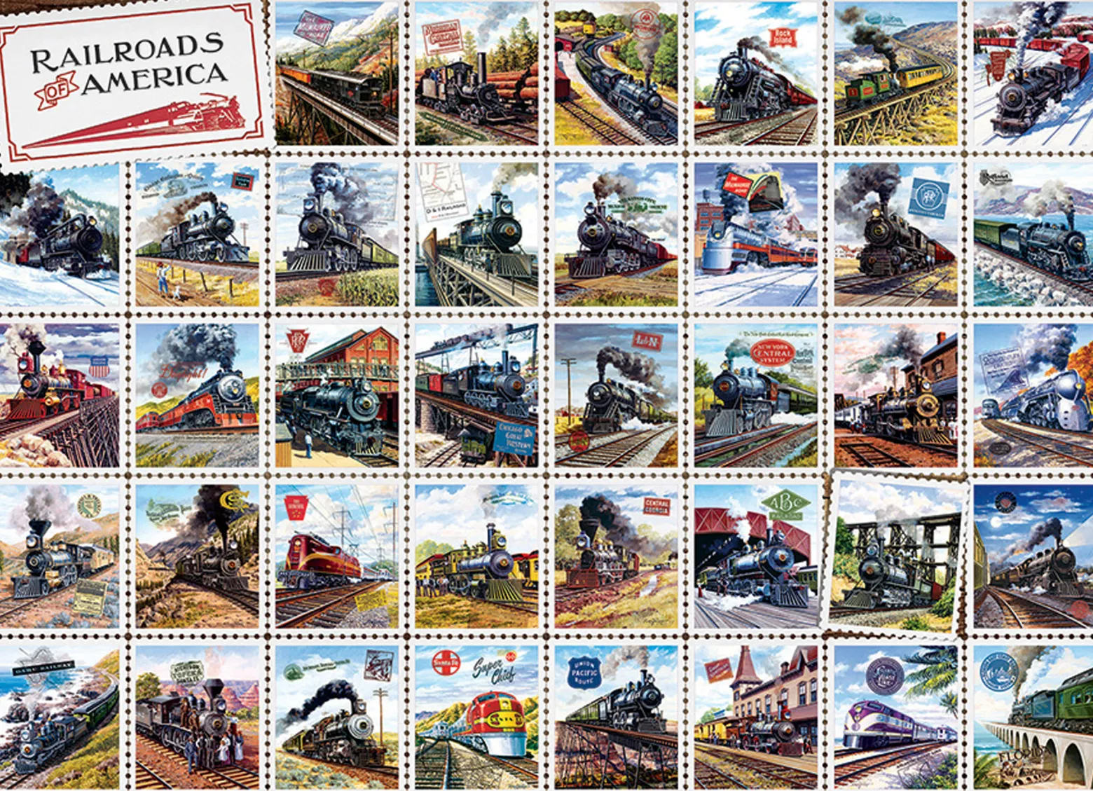 Puzzle 1000 el. Kolej w Stanach Zjednoczonych