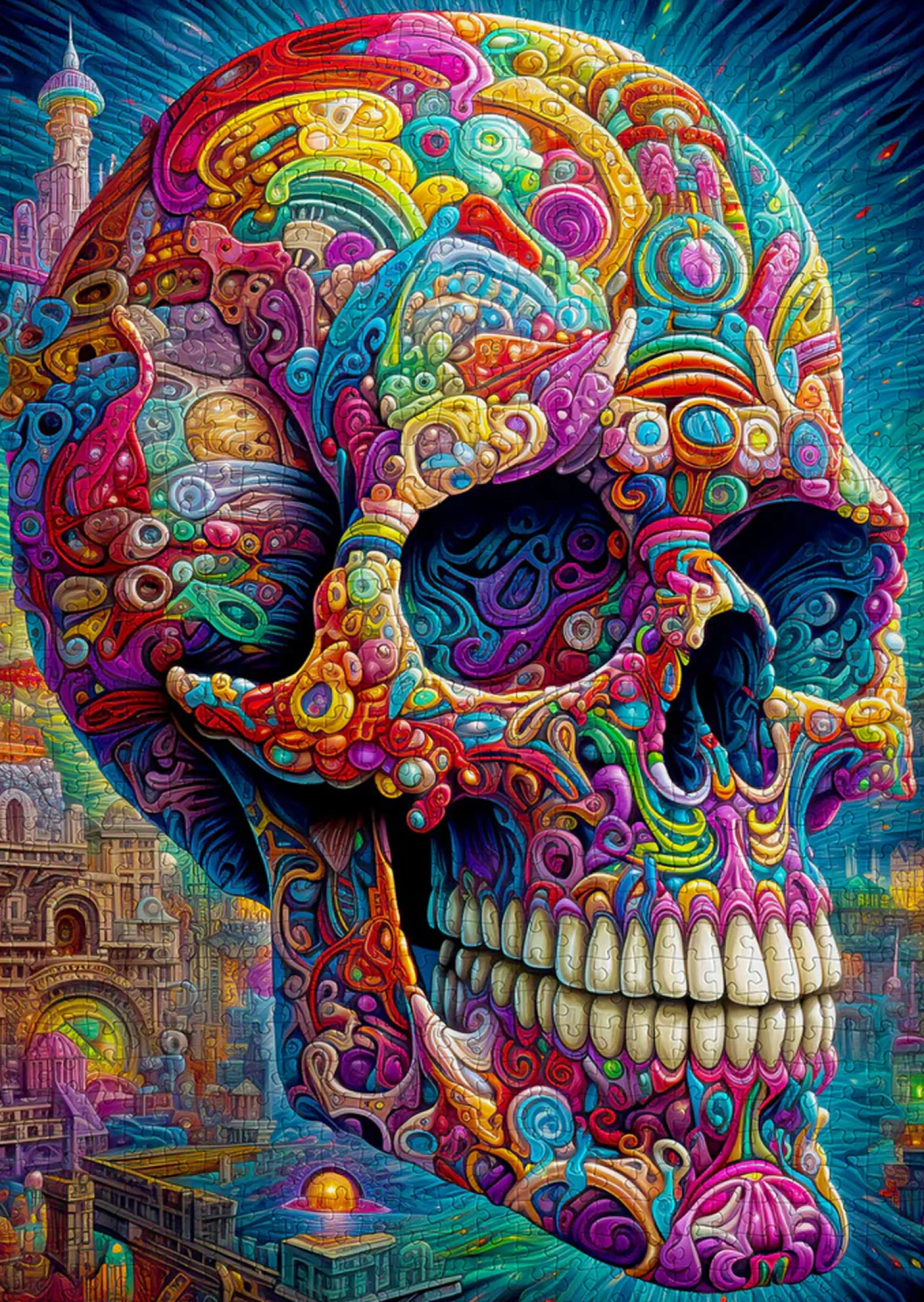 Puzzle 1000 el. Kolorowa czaszka