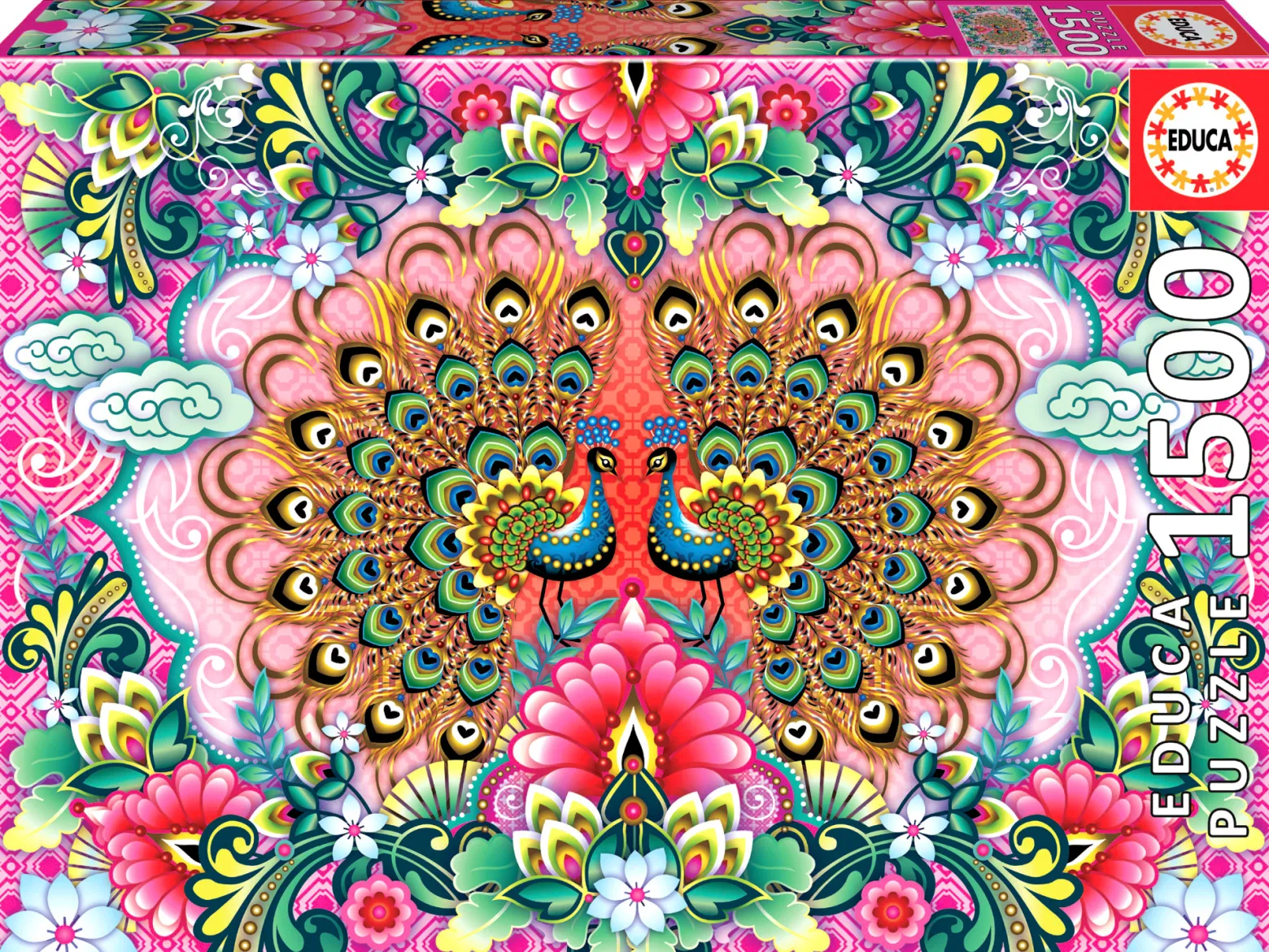 Puzzle 1500 el. Kolorowe pawie, Catalina Estrada