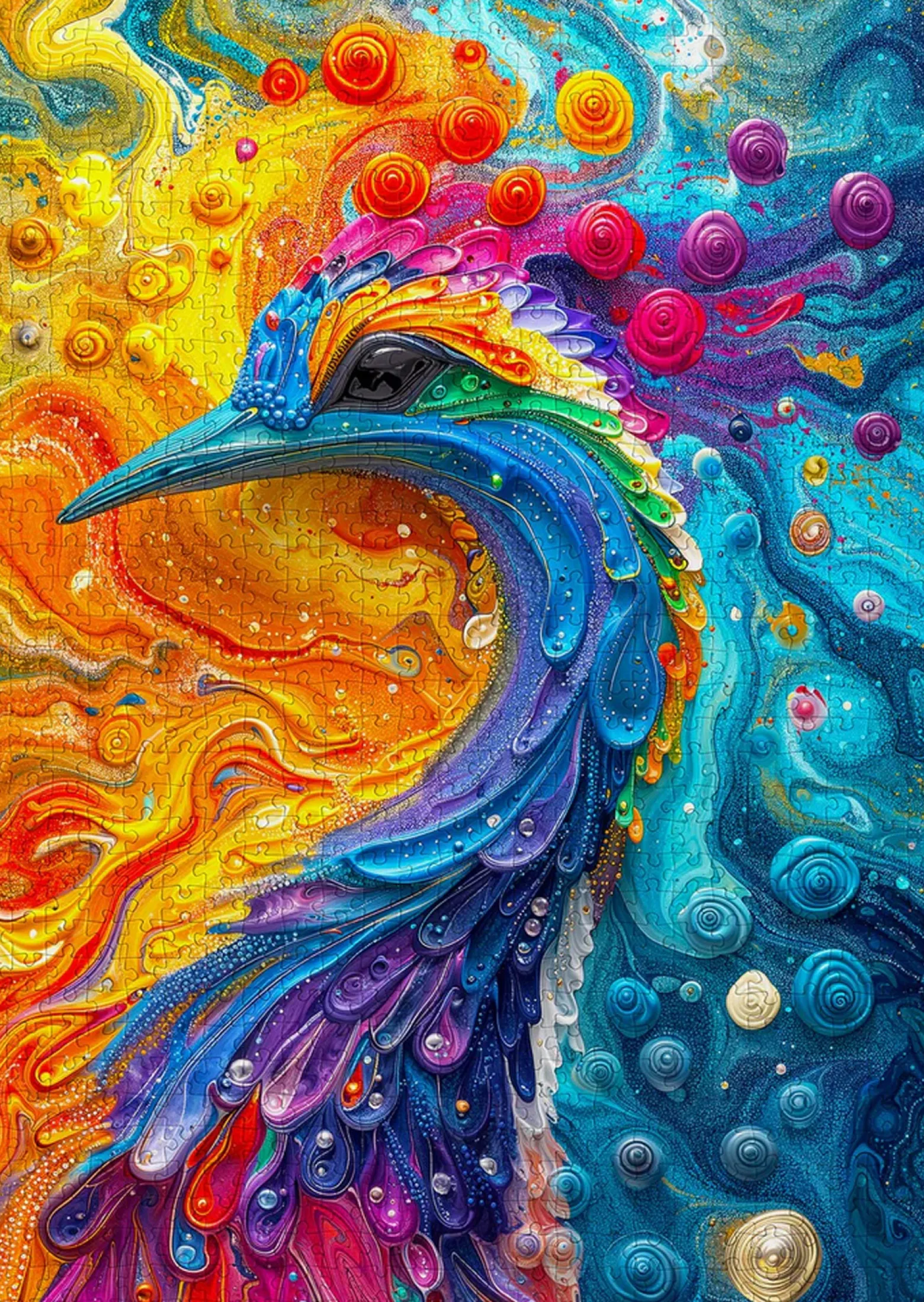 Puzzle 1000 el. Kolorowe pióra