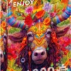 Puzzle 1000 el. Kolorowy byk