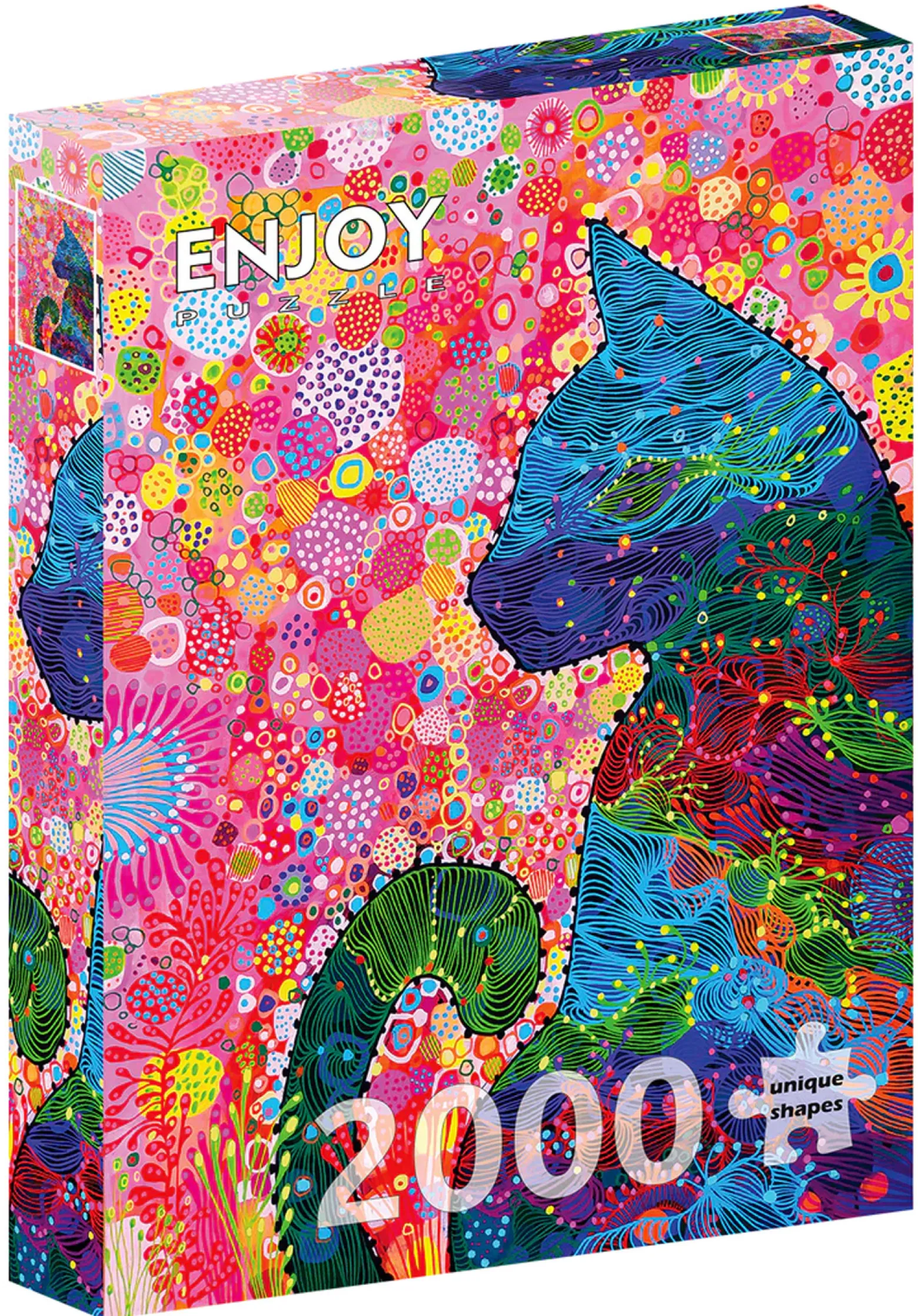 Puzzle 2000 el. Kolorowy kot