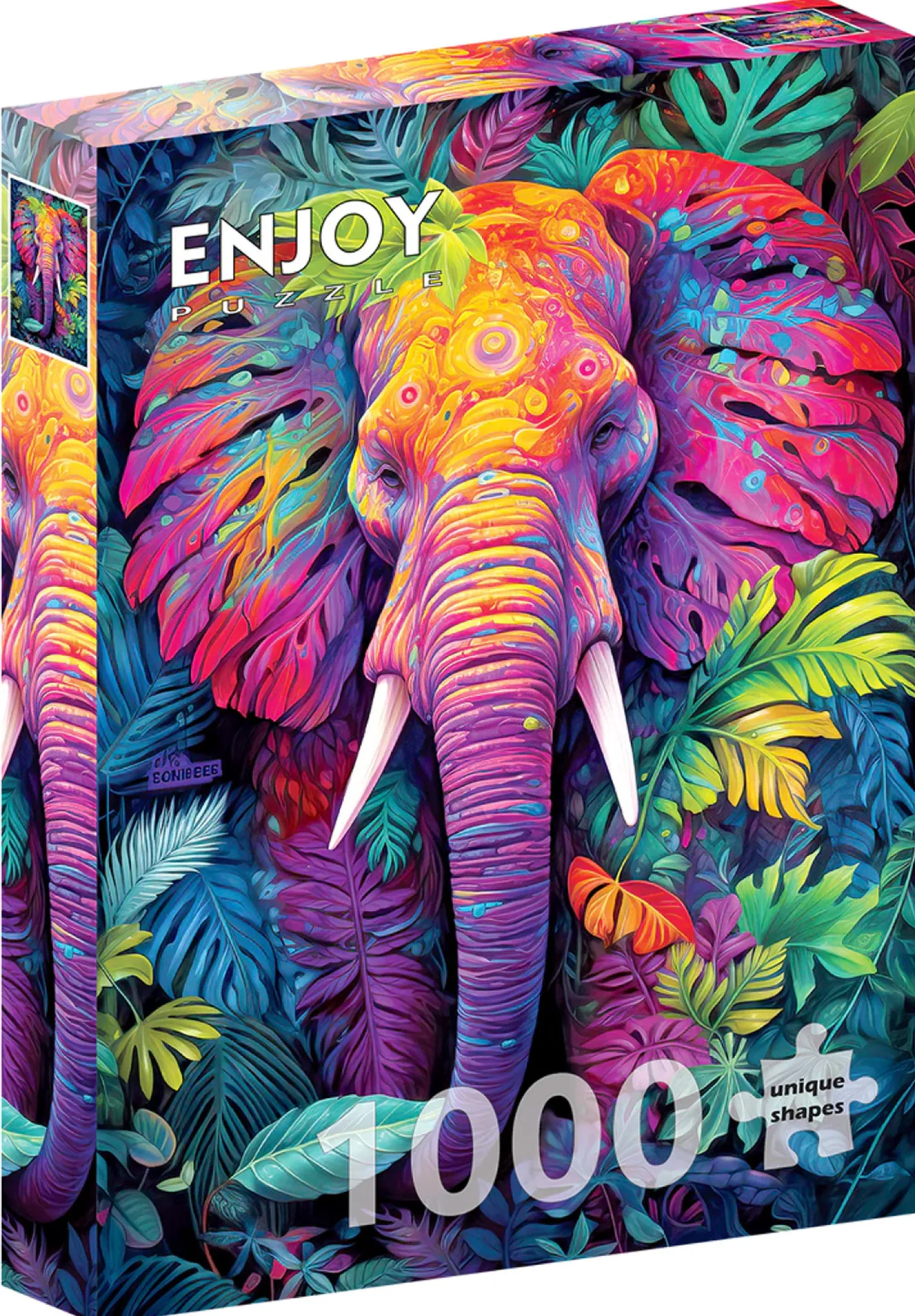Puzzle 1000 el. Kolorowy słoń